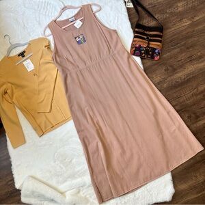 90s Vintage • Sandy Pink Cotton Tank Maxi